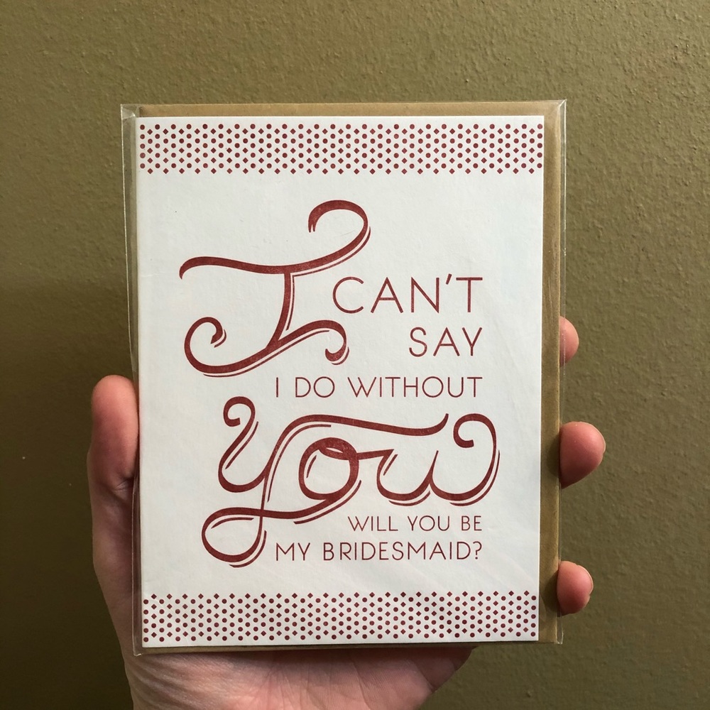 Will You Be My Bridesmaid Card And Envelope